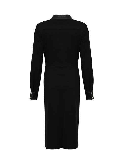 Abito in punto milano con inserti in ecopelle Clips | A024 957200001